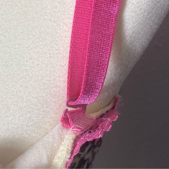 Women's Flirty Hot Pink Lace & Animal Print Coquette Corset Size Large - Picture 15 of 16